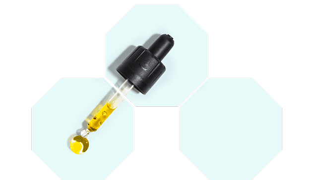 Pipette auf 3 hellblauen Bienenwaben